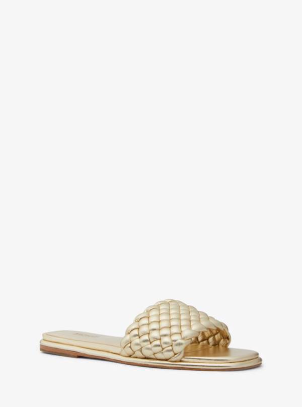 Damske Slapky Michael Kors Amelia Metallic Braided Zlate - Topanky Michael Kors Akcia | ELSDQ-9421